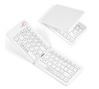 Aolso Foldable Bluetooth Keyboard,Pocket Size Portable Keyboard with Number Pad,Mini Wireless Folding Keyboards for iOS Android Windows PC Tablet phone ipad-White