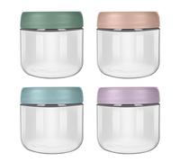Aolso Food Storage Containers, 4-Pack Glass Food Containers, 300ML Overnight Oats Container with Airtight Lids, Freezer & Microwave Oven, Perfect for Food Storage
