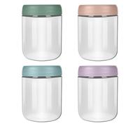 Aolso Food Storage Containers, 4-Pack Glass Food Containers, 480ML Overnight Oats Container with Airtight Lids, Freezer & Microwave Oven, Perfect for Food Storage