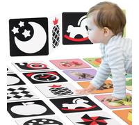 Aolso High Contrast Baby Flashcards, 80Pcs Flash Cards, 160 Pages Black-and-White Flash Cards for Visual Stimulation and Brain, Baby Toys for 0-36 Months-A-80pcs