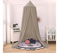 Aolso Kids Bed Canopy for Girls and Boys,Canopy Bed Curtains with Round Dome,Nursery Curtains for Kids Beds,Princess Beds,Baby Room,Reading Corner-Cotton(Linen)