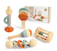 Aolso Kids Musical Instruments,5PCS Baby Musical Toys,Wooden Baby Toys for Girl Boy Gifts-Maracas