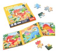 Aolso Magnetic Puzzles for Kids Ages 3-5, 3-in-1 Jigsaw Puzzles, Animal Jigsaw Puzzle Book for Toddlers, Travel Games and Travel Toys, Learning Magnet Gift for Road Trip（Dinosaur）