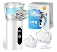 Aolso Nebuliser Machine for Adults & Kids, Rechargeable Portable Nebuliser for Kids with 2 Masks & Mouthpiece, Silent Handheld Steam Inhaler for Home & Travel