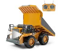 Aolso Remote Control Dump Truck Toys, 2.4Ghz RC Tractor Toy with Light & Sound, 9-Channel RC Construction Vehicles, Birthday Gift for Boys and Girls Age 3+