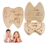 Aolso Wooden Tooth Keepsake Box - Baby Teeth Storage for Girl (Boys Available) - Keeps Childhood Memory of Tooth Loss