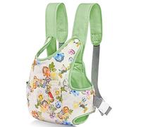 AolsoBaby Carrier Soft Cotton, Front and Back Carrying with Adjustable Straps for 14" to 18" Doll, Carrier Accessories for Kids (Green)