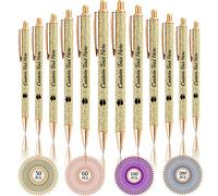 Aolun 10 Personalised Pens with Name Custom Glitter Pen Bulk Customised Retractable Ballpoint Pens with Text Message for Women Nurses Writing Birthday Business Graduation_Black Ink