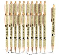 Aolun 20 Personalised Pens with Name Custom Glitter Pen Bulk Customised Retractable Ballpoint Pens with Text Message for Women Nurses Writing Birthday Business Graduation_Black Ink