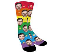 Aolun Face Socks Personalised,Photo Socks,Rainbow Socks,Put Your Face on Socks for Men,Women,Unisex