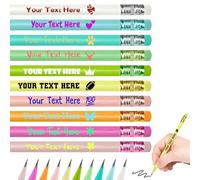 Aolun Personalised Pencils Bulk 60 Custom Pencils with Name Text Logo Customised Printed Wooden Pencils, Back to School Supplies Teacher's Day Gift, Up to 3000