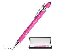 Aolun Personalized Pens,Custom Engraving Ballpoint Pens with Stylus,Soft Touch Metal,Engraved Name,Logo or Message,Great for Birthdays, Anniversaries, Graduations(Medium Point,Black Ink)