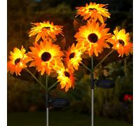 Aolyty 2 Pcs LED Solar Garden Sunflower Lights