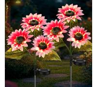 Aolyty 2Pcs LED Solar Garden Lights, Decorative Waterproof Sunflower Stake Light, Outdoor Artificial Ornaments