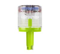 Aolyty Solar Strobe Warning Light 360 Degree Single Column Super Bright Waterproof IP54 for Construction Traffic Dock Marine Light Control Flashing (White)