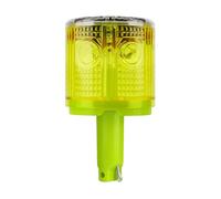 Aolyty Solar Strobe Warning Light 360 Degree Single Column Super Bright Waterproof IP54 for Construction Traffic Dock Marine Light Control Flashing (Yellow)