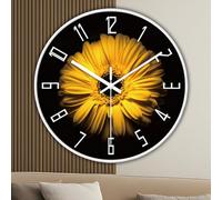 Aolyty Sunflower Wall Clock, Battery operated Quartz Clock, Colorful Indoor Decorative Clock for Bedroom, Office (D mode, 12 in)