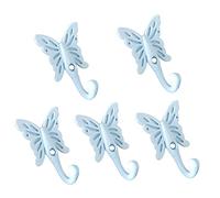 AOLZUNK 5 PCS Vintage Wall Mounted Hanger Hooks White Antique Door Hangers Coat Hooks for Hanging Coat Clothes Caps Hat Scarf Jacket Bag Robe
