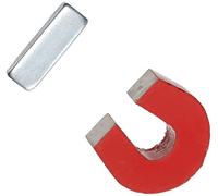 AOMAG Red Cast Alnico 5 Horseshoe Magnet with Keeper, 1.133" Wide, 1" High, 0.318" Thick