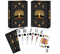 Aomaic Playing Cards 2 Pack Deck of Cards Large Print Playing Cards Easy to Shuffle Premium Poker Cards for Card Games Family Game Night Table Magic Casino Theme Party Supplies