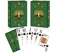 Aomaic Playing Cards 2 Pack Deck of Cards Large Print Playing Cards Easy to Shuffle Premium Poker Cards for Card Games Family Game Night Table Magic Casino Theme Party Supplies