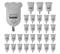 AOMEES Adhesive Hooks 30 Pack,Self Adhesive Hooks&Sticky Hooks for Hanging,Coat Hooks Wall Mounted Style No Drilling,304 Stainless Steel Wall Hooks & Door Hooks, Home Essentials for Kitchen, Bathroom