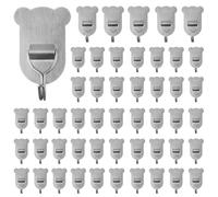AOMEES Adhesive Hooks 50 Pack,Self Adhesive Hooks&Sticky Hooks for Hanging,Coat Hooks Wall Mounted Style No Drilling,304 Stainless Steel Wall Hooks & Door Hooks, Home Essentials for Kitchen, Bathroom