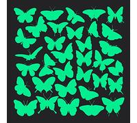 AOMEI 34 Breeds Butterfly Glow in The Dark Wall Stickers for Children's Bedroom,PET Self-Adhesive Butterfly Wall Stickers for Girls Room Decoration