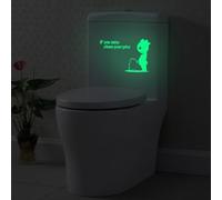 AOMEI Glow in The Dark Toilet Stickers Decals, PET Waterproof, Green, Cartoon, Funny Toilet Sticker, Wall, Glass, Metal, Both Indoor & Outdoor, 2 Count