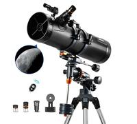 AOMEKIE Astronomy Telescope for Adults 130mm Large Aperture High Powered 130X with EQ5 Mount 2 Plossl Eyepieces Bluetooth Controller Phone Adapter Red Dot Finderscope for Moon Watching Stargazing