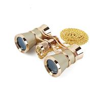 Aomekie Theatre Opera Glasses Binoculars 3X25 with Chain for Concerts Horse Racing Classical (Gold)