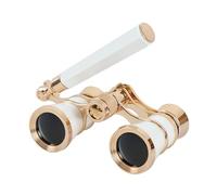 Aomekie Theatre Opera Glasses with Handle 3X25 Compact Folding Binoculars for Theater Horse Racing Classical (White)