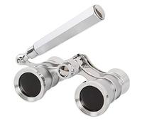 Aomekie Theatre Opera Glasses with Handle 3X25 Compact Folding Binoculars for Theater Horse Racing Classical (Sliver)