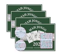 Aomercare mah Jong 2025 Cards Official Revision - Large Size - 4Pcs (Green)