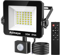 Aomeya Motion Sensor Outdoor Security Light, 30W 2750 Lumen LED Floodlights with PIR Sensor, IP66 Waterproof Motion Sensor Outdoor Wall Light with Remote Control for Garden
