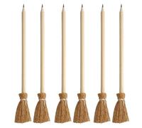 Aomhrek 6 Pencils A Broom Shaped Pencil Halloween Witch Broom Pen Party Decoration Office Supplies