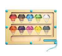 Aomhrek Magnetic Maze Board for Kids, Montessori Sensory Toys with Magnetic Balls for Colour Sorting, Magnetic Toys for Toddlers, 10-Colour Interactive Numbers Labyrinth Toy for Preschool Children