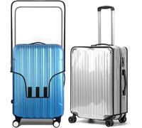 Aomiduo 2 PCS Suitcase Covers Protectors Travel Transparent Luggage Covers for Suitcases Clear PVC Waterproof Trolley Suitcase Cover for Business Trip Daily Using (20 Inch)