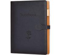 Aomiduo A5 Lined Hardcover Notebook, 200 Pages Journal, Ring Bound Leather Notebook for Women & Men, Home, Office & Schoo