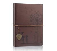 Aomiduo A5 Refillable Vintage Notebook Leather Notebooks Travel Diary Yellow Blank Paper Diary 100 Sheets / 200 Pages for Drawing Sketching