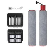 Aomiduo Replacement Brush Roller and Filter for Dreame H15 Pro, H12 Pro FlexReach Cordless Wet Dry Vacuum Cleaner, Replacement Parts Kit Include 2 Filters Replacement, 2 Brush Rollers