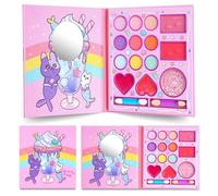 Aomig 14 Colors Kids Makeup Sets for Girls, Washable Children's Make Up Kit with Mirror, Non-Toxic Cosmetic Beauty Set Gift for Kids, Princess Pretend Play Games Toys Birthday