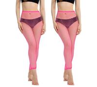 Aomig 2 PCS Black Fishnet Tights for Women, High Waisted Footless Stockings, No Toe Pantyhose, Sexy Outfit, High Waist Pantyhose, One Size Fit All