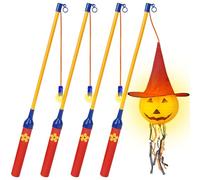 Aomig 4pcs LED Electronic Lantern Stick, Kids Lantern Hanging Stick, Energy Saver Lantern Stick Decor for Halloween Christmas, Halloween, St. Martin, Children's Led Lantern Stick Classic(40CM)