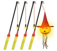 Aomig 4pcs LED Electronic Lantern Stick, Kids Lantern Hanging Stick, Energy Saver Lantern Stick Decor for Halloween Christmas, Halloween, St. Martin, Children's Led Lantern Stick Classic(40CM)