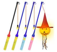 Aomig 4pcs LED Electronic Lantern Stick, Kids Lantern Hanging Stick, Energy Saver Lantern Stick Decor for Halloween Christmas, Halloween, St. Martin, Children's Led Lantern Stick Classic(40CM)