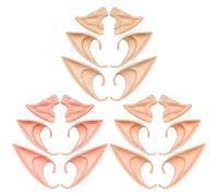 Aomig 9Pcs Fairy Elf Latex Pixie Ears for Cosplay, Anime Dress-Up, Elven Vampire Pointy Ears for Children & Adults, Halloween & Christmas Carnival Decorations