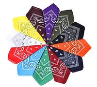 Aomig Bandana Head Scarf for Men and Women, 12 Pack Stylish Cowboy Headbands Handkerchief, Multi-Purpose Hair Scarf Paisley Print Unisex Headwraps, Bib Party Face Covering Headwear for Motorcycling…