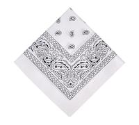 Aomig Bandana Head Scarf for Men and Women, Stylish Cowboy Headband Handkerchief, Multi-purpose Hair Scarf Paisley Print Unisex Headwraps, Bib Party Face Covering Headwear (White)