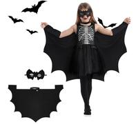 Aomig Bat Costume Cape Set for Kids, Children's Wing Cape Fancy Dress Outfit with Mask, Vampire Cosplay Set for Boys Girls, Halloween Themed Party Costume Pretend Play